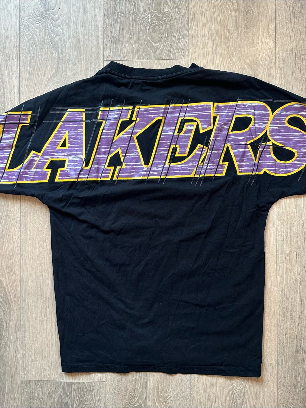 Vintage Los Angeles LA Lakers Oversized Black Graphic Tee Size XL